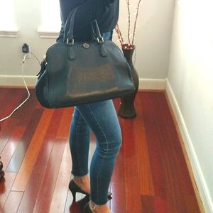 Tory Burch Robinson Pebbled Double Zip Satchel